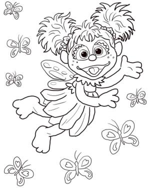 Susam Sokağı boyama sayfası,  coloring page, Susam Sokağı’ndan Abby Cadabby, 