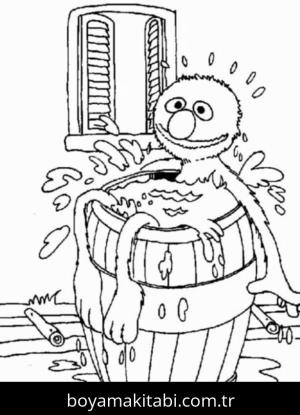 Susam Sokağı boyama sayfası – eğlenceli etkinlik, el becerilerini geliştirir