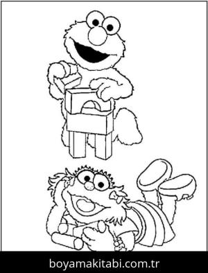 Susam Sokağı boyama sayfası – renkli çizimler, okul öncesi