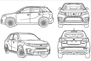 Suzuki boyama sayfası,  coloring page, Suzuki Vitara 2021, 