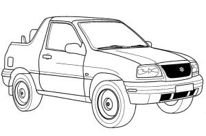 Suzuki boyama sayfası,  coloring page, Yazdırılabilir Suzuki araba resmi, 