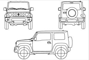 Suzuki boyama sayfası,  coloring page, Suzuki Jimny 2018, 