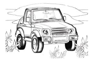 Suzuki boyama sayfası,  coloring page, Suzuki Samurai, 