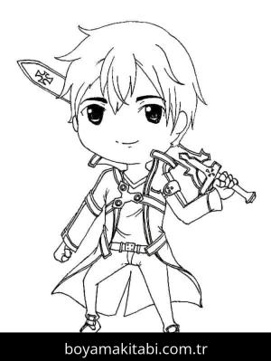 Sword Art Online boyama sayfası – kolay boyama, eğitici aktivite