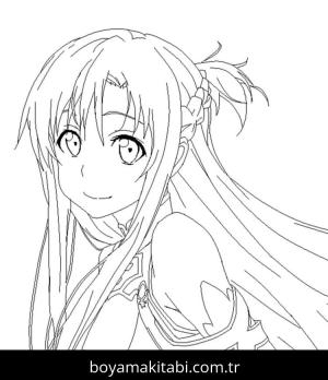 Sword Art Online boyama sayfası – PDF indir, sevimli karakter