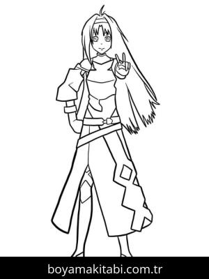 Sword Art Online boyama sayfası – boyama çalışması, yaratıcılığı geliştirir