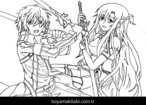 Sword Art Online boyama sayfası – kolay boyama, eğitici aktivite