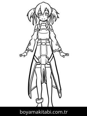 Sword Art Online boyama sayfası – keyifli zaman, renkli çizimler