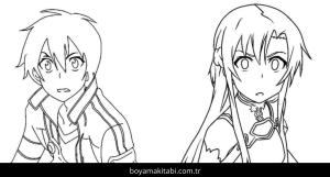 Sword Art Online boyama sayfası – renkli çizimler, okul öncesi