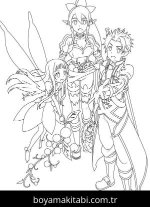 Sword Art Online boyama sayfası – keyifli zaman, renkli çizimler