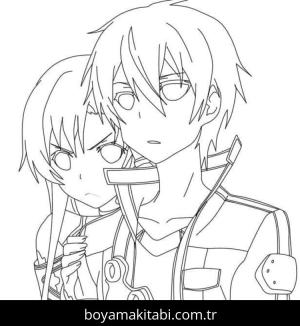 Sword Art Online boyama sayfası – çocuklar için, çizgi film temalı