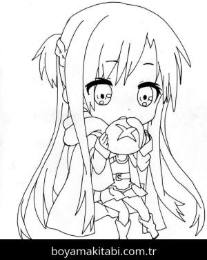 Sword Art Online boyama sayfası – çocuklar için, çizgi film temalı