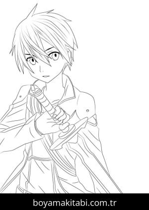 Sword Art Online boyama sayfası – okul öncesi, evde etkinlik