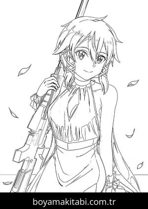 Sword Art Online boyama sayfası – renkli çizimler, okul öncesi