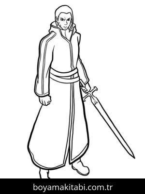 Sword Art Online boyama sayfası – eğlenceli etkinlik, el becerilerini geliştirir