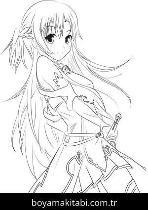 Sword Art Online boyama sayfası – eğitici aktivite, yaratıcılık