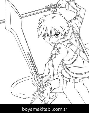 Sword Art Online boyama sayfası – yaratıcılığı geliştirir, keyifli zaman