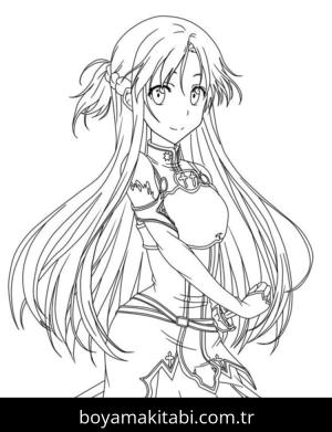 Sword Art Online boyama sayfası – boyama etkinliği, çocuk aktivitesi