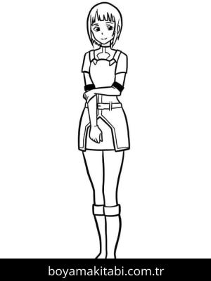 Sword Art Online boyama sayfası – el becerilerini geliştirir, boyama çalışması