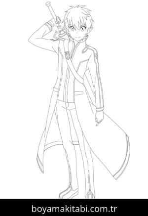 Sword Art Online boyama sayfası – PDF indir, sevimli karakter