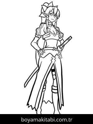 Sword Art Online boyama sayfası – yaratıcılığı geliştirir, keyifli zaman