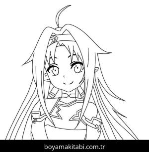 Sword Art Online boyama sayfası – basit çizim, kolay boyama