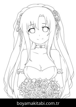 Sword Art Online boyama sayfası – sevimli karakter, sanatsal çalışma