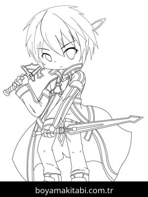 Sword Art Online boyama sayfası – okul öncesi, evde etkinlik