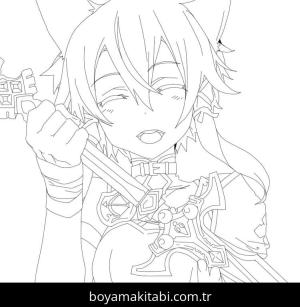 Sword Art Online boyama sayfası – çocuk aktivitesi, PDF indir