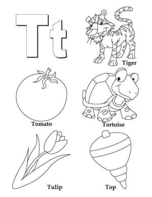 T Harfi boyama sayfası,  coloring page, T Harfi, 