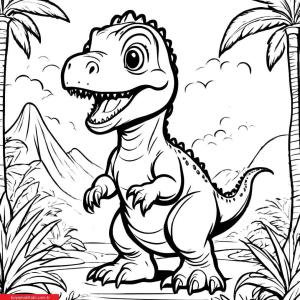 T-rex boyama sayfası, T-rex coloring page, , 