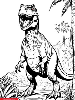 T-rex boyama sayfası, T-rex coloring page, , 