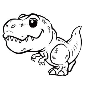 T-rex boyama sayfası, T-rex coloring page, Chibi T Rex, 