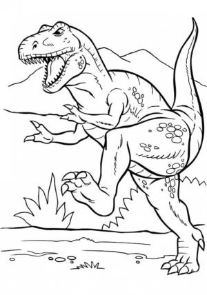 T-rex boyama sayfası, T-rex coloring page, T Rex Saldırısı, 