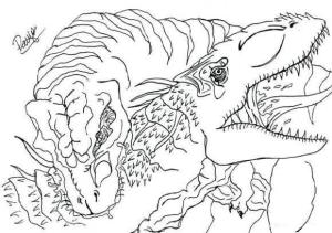 T-rex boyama sayfası, T-rex coloring page, T-Rex Saldırısı, 