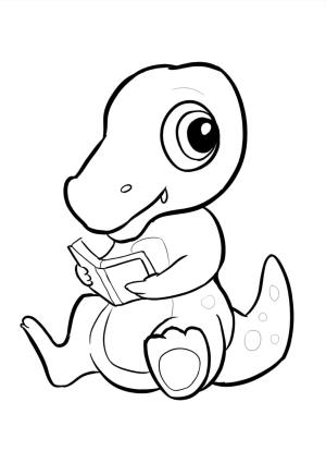 T-rex boyama sayfası, T-rex coloring page, Küçük T Rex Okuma Kitabı, 