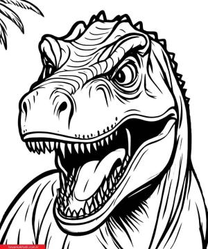 T-rex boyama sayfası, T-rex coloring page, , 