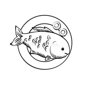 Tabak boyama sayfası,  coloring page, Bir Tabak Balık, 