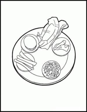 Tabak boyama sayfası,  coloring page, Yemek Tabağı, 