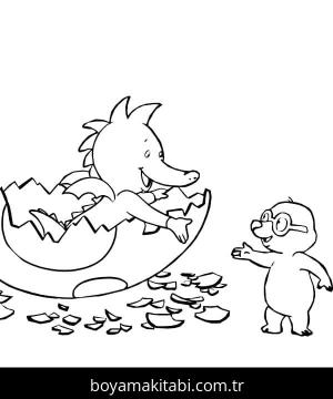 Tabaluga boyama sayfası – basit çizim, kolay boyama