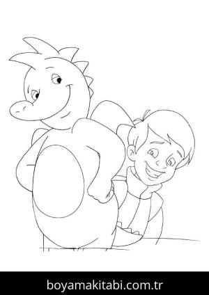 Tabaluga boyama sayfası – sanatsal çalışma, çocuklar için