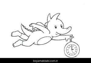 Tabaluga boyama sayfası – çizgi film temalı, basit çizim