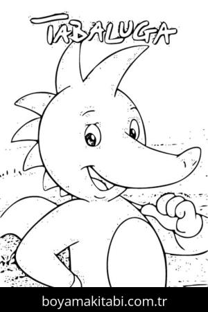 Tabaluga boyama sayfası – kolay boyama, eğitici aktivite