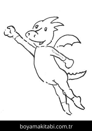 Tabaluga boyama sayfası – renkli çizimler, okul öncesi