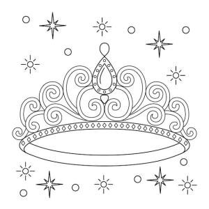 Taç boyama sayfası,  coloring page, Yıldızlarla Taç, 