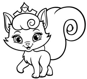 Taç boyama sayfası,  coloring page, Taçlı Güzel kedi Yavrusu, 