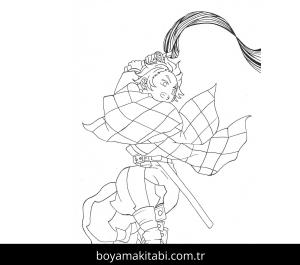 Tanjiro boyama sayfası – yaratıcılığı geliştirir, keyifli zaman