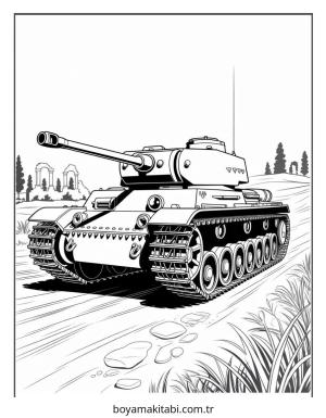 Tank boyama sayfası – boyama çalışması, yaratıcılığı geliştirir