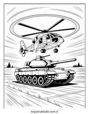 Tank boyama sayfası – ücretsiz yazdır, boyama etkinliği
