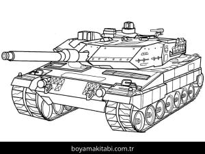 Tank boyama sayfası – sanatsal çalışma, çocuklar için